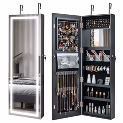 120cm LED Mirror Jewelry Cabinet Door Wall Mounted Full Length Mirror