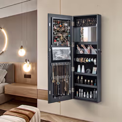 120cm LED Mirror Jewelry Cabinet Door Wall Mounted Full Length Mirror