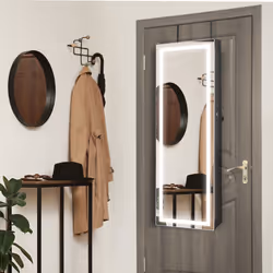 120cm LED Mirror Jewelry Cabinet Door Wall Mounted Full Length Mirror