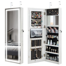 120cm LED Mirror Jewelry Cabinet Door Wall Mounted Full Length Mirror