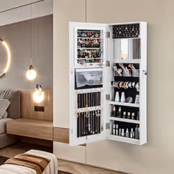 120cm LED Mirror Jewelry Cabinet Door Wall Mounted Full Length Mirror