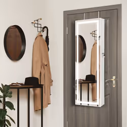120cm LED Mirror Jewelry Cabinet Door Wall Mounted Full Length Mirror