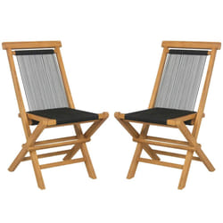 2 Piece Patio Folding Chairs Portable Garden Solid Teak Wood Dining Chairs