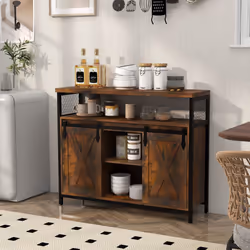 Buffet Cabinet Farmhouse Coffee Bar Cabinet Kitchen Storage Sideboard