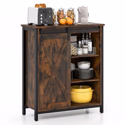 70cm Farmhouse Accent Storage Cabinet Rustic Sideboard Buffet Cabinet