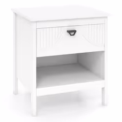 2-tier End Table Wood Side Table with Open Storage Shelf