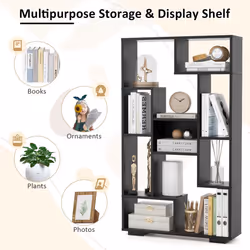 120cm Tall Bookshelf Modern Geometric Bookcase Book Storage Organizer