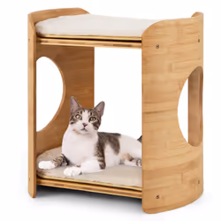 Elevated Cat Bed Cat Tower 2-Tier Cute Small Cat Tree With Cat Perch