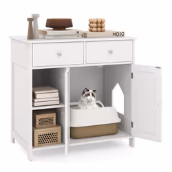 Cat Litter Box Enclosure Hidden Cat Washroom Side Cabinet With 2 Drawers