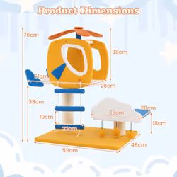 Aviation-themed Cat Tree for Indoor Cats Small Cat Tower