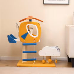 Aviation-themed Cat Tree for Indoor Cats Small Cat Tower