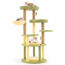 Multi-level Cat Tree Avocado Theme Cat Tower With Wide Perch-Green