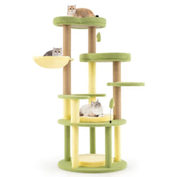 Multi-level Cat Tree Avocado Theme Cat Tower With Wide Perch-Green