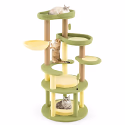 Multi-level Cat Tree Avocado Theme Cat Tower With Wide Perch-Green
