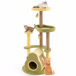 Avocado Cat Tree Multi-level Cat Tower With Private Condo-Green