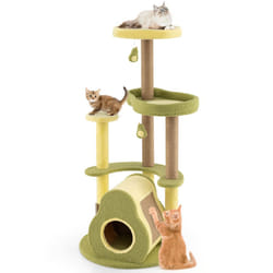 Avocado Cat Tree Multi-level Cat Tower With Private Condo-Green