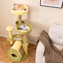 Avocado Cat Tree Multi-level Cat Tower With Private Condo-Green