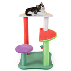 69CM Cute Cat Tree Multi-Level Aesthetic Fruit Cat Tower-Multicolour