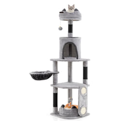 Tall Cat Tree Indoor Cats Multi-level Large Cat Tower With Condo-Grey