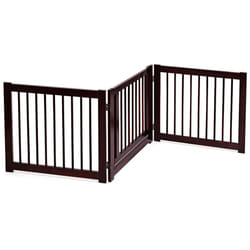Freestanding Wooden Dog Gate Indoor 3 Panels Step Over Fence