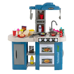 Kids Kitchen Playset Pretend Kitchen Toy Set With Accessories-Blue