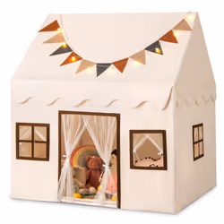 Kids Play Tent Toddler Playhouse Tent With Padded Non-slip Mat-Beige
