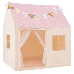 Kids Play Tent Large Toddler Playhouse With Glow in the Dark Stars-Pink