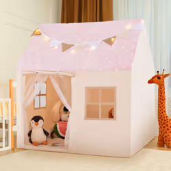 Kids Play Tent Large Toddler Playhouse With Glow in the Dark Stars-Pink