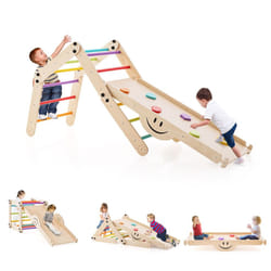 Toddlers Montessori Climbing Set Reversible Wooden Climber Toys