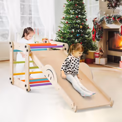 Toddlers Montessori Climbing Set Reversible Wooden Climber Toys