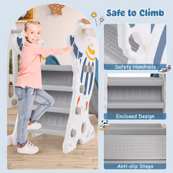Toddler Slide and Swing Set 4-in-1 Indoor Playground With Extended Slide