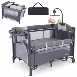 Nursery Travel Cot Folding Baby Playpen Play Yard With Changing Table