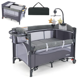 Nursery Travel Cot Folding Baby Playpen Play Yard With Changing Table