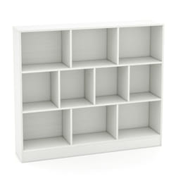 10-Cube Bookshelf 3-Tier Wood Display Shelf 120cm Storage Organizer
