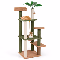 152cm Cat Tree Indoor Cat Tower w/ Sisal Scratching Posts & Rope