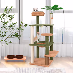 152cm Cat Tree Indoor Cat Tower w/ Sisal Scratching Posts & Rope