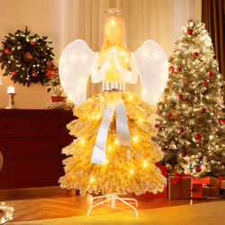 157 cm Lighted Christmas Angel Tree Pre-lit Christmas Angel Decoration