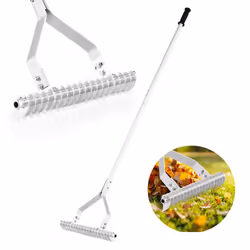 178 cm Garden Thatch Rake 50 cm Wide Aluminum Lawn Loosening Soil Rake