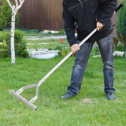 178 cm Garden Thatch Rake 50 cm Wide Aluminum Lawn Loosening Soil Rake