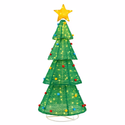 190 CM Collapsible Christmas Tree Tinsel Pre-lit Christmas Decoration