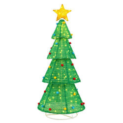 190 CM Collapsible Christmas Tree Tinsel Pre-lit Christmas Decoration