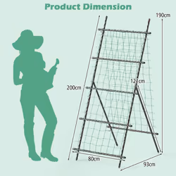 190 cm Tall Garden Trellis Vertical Plant Support Stand w/ Netting