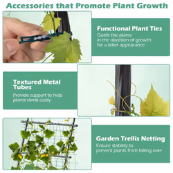 190 cm Tall Garden Trellis Vertical Plant Support Stand w/ Netting