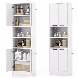 190cm Tall Kitchen Pantry Cabinet Freestanding Cupboard with Doors & Shelves