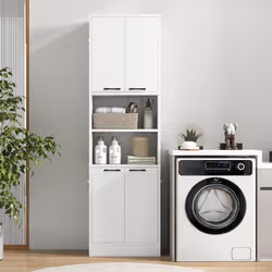 190cm Tall Kitchen Pantry Cabinet Freestanding Cupboard with Doors & Shelves
