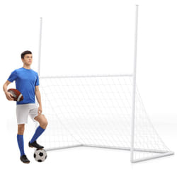 2 in 1 Kids Football Training Net All Weather Football Goal-White
