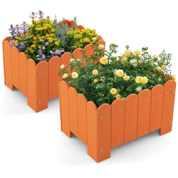 2 Pack Rectangular Planter Box HDPE Flower Pot Raised Garden Bed for Vegetables