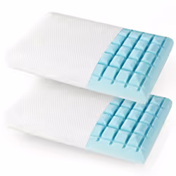 2 Pcs Gel Memory Foam Pillow Set 3D Cutting Air Flow Cooling Pillows