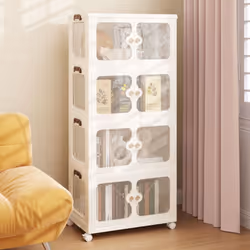 212L Storage Bins Stackable Storage Containers with Lid & Wheels-White