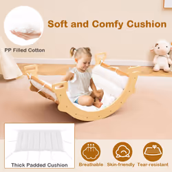 2-in-1 Arch Rocker Double-Sided Climbing Arch Wooden Ladder with Soft Cushion